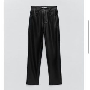 Zara Mom Fit Faux Leather Pants